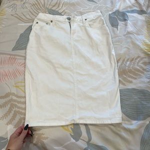 Banana Republic White Denim Pencil Skirt